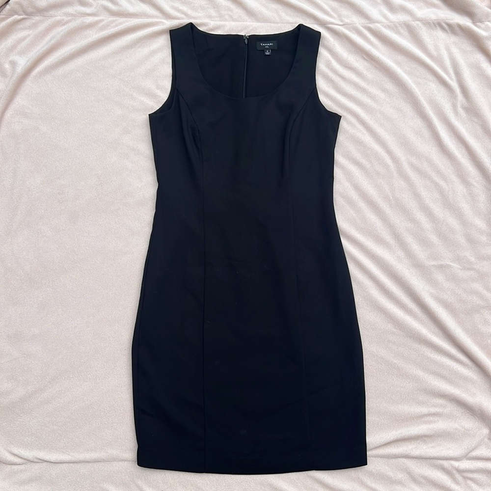 tahari asl black dress | Dresses | Tahari Asl Sheath Mini Scoop Neck Sleeveless Womens 4 Zip closure H2_2025 AX Paris Women's Black Size:L/XL